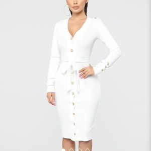 White button down dress